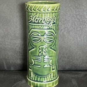 Harvey's Lake Tahoe Sneaky Tiki 7" Ceramic Green Tiki Mug